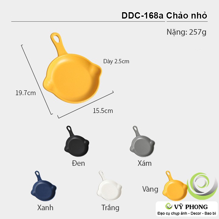 CHẢO SỨ CÓ TAY CẦM NHIỀU MÀU STYLE BẮC ÂU DECOR TRANG TRÍ BẾP ĐẠO CỤ CHỤP ẢNH SẢN PHẨM INS DDC-168a,b