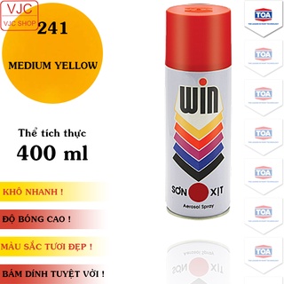 Chai sơn xịt sơn xe máy cao cấp ATM / WIN màu vàng nhạt A241 / 241 dung tích 400 ml