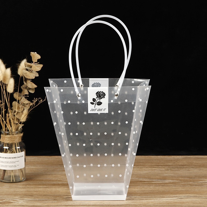 Túi Mica, Túi Nhựa Pvc, Nhựa Dẻo Chấm Bi Đựng Hoa, Đựng Quà
