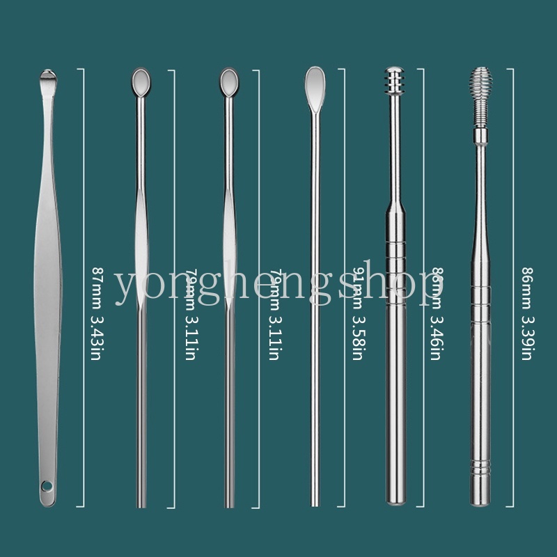 Set 6 thanh lấy ráy tai bằng thép không gỉ chất lượng cao