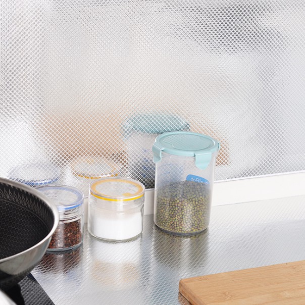 1m decal tráng nhôm cách nhiệt Ô CHÉO BẠC khổ 60cm keo sẵn