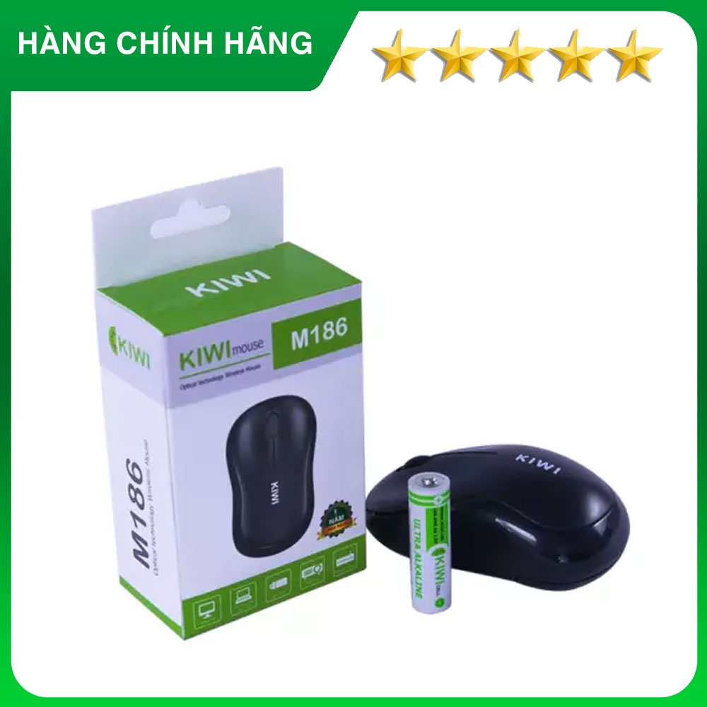 [ Chính Hãng ] Chuột không dây cao cấp Kiwi M186, tặng kèm pin Kiwi AA