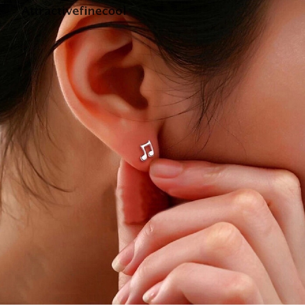 Khuyên tai bạc 925 hình nốt nhạc độc đáo dễ thương