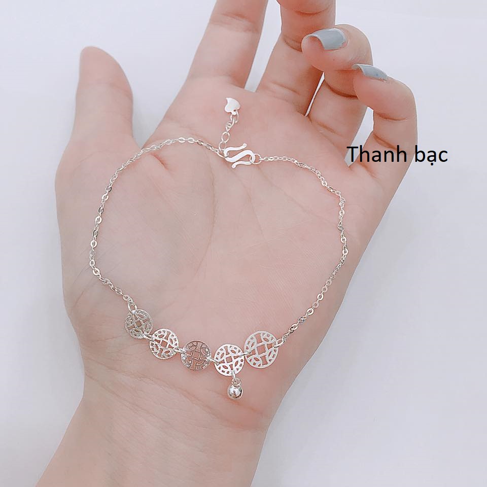 Lắc chân nữ -lắc chân kim tiền treo chuông bạc ta - phụ kiện thời trang