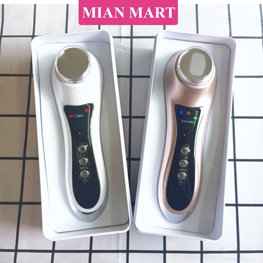 Máy massage mặt cầm tay mini - máy matxa mặt ion nóng lạnh- máy điện di tinh chất, nâng cơ mặt - MIAN MART