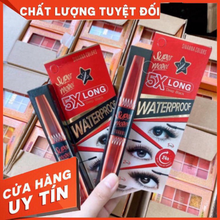 Mascara Cong Dài Mi X5 - SIVANNA SUPER MODEL 5X LONG DEEP BLACK Thái Lan