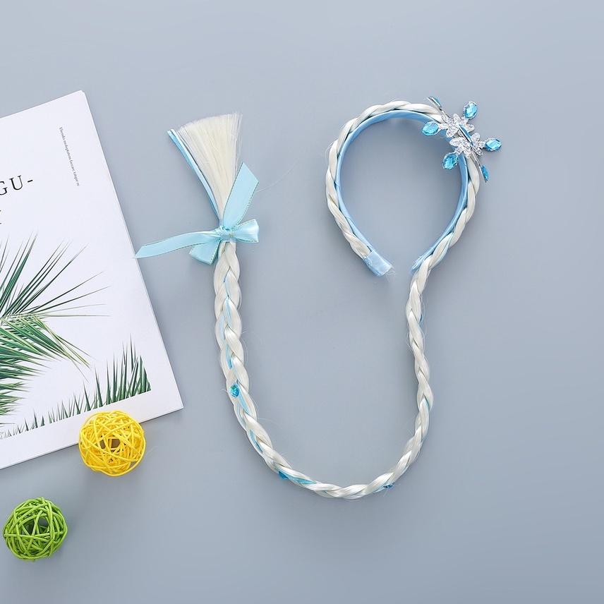 Cài tóc công chúa Elsa với bím tóc dài cho bé gái 3-9 tuổi