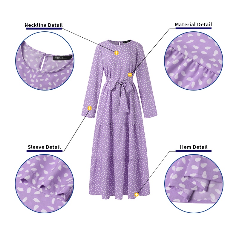 Zanzea Đầm Dài Tay Không Đối Xứng Phong Cách Hồi Giáo Thời Trang Cho Nữ