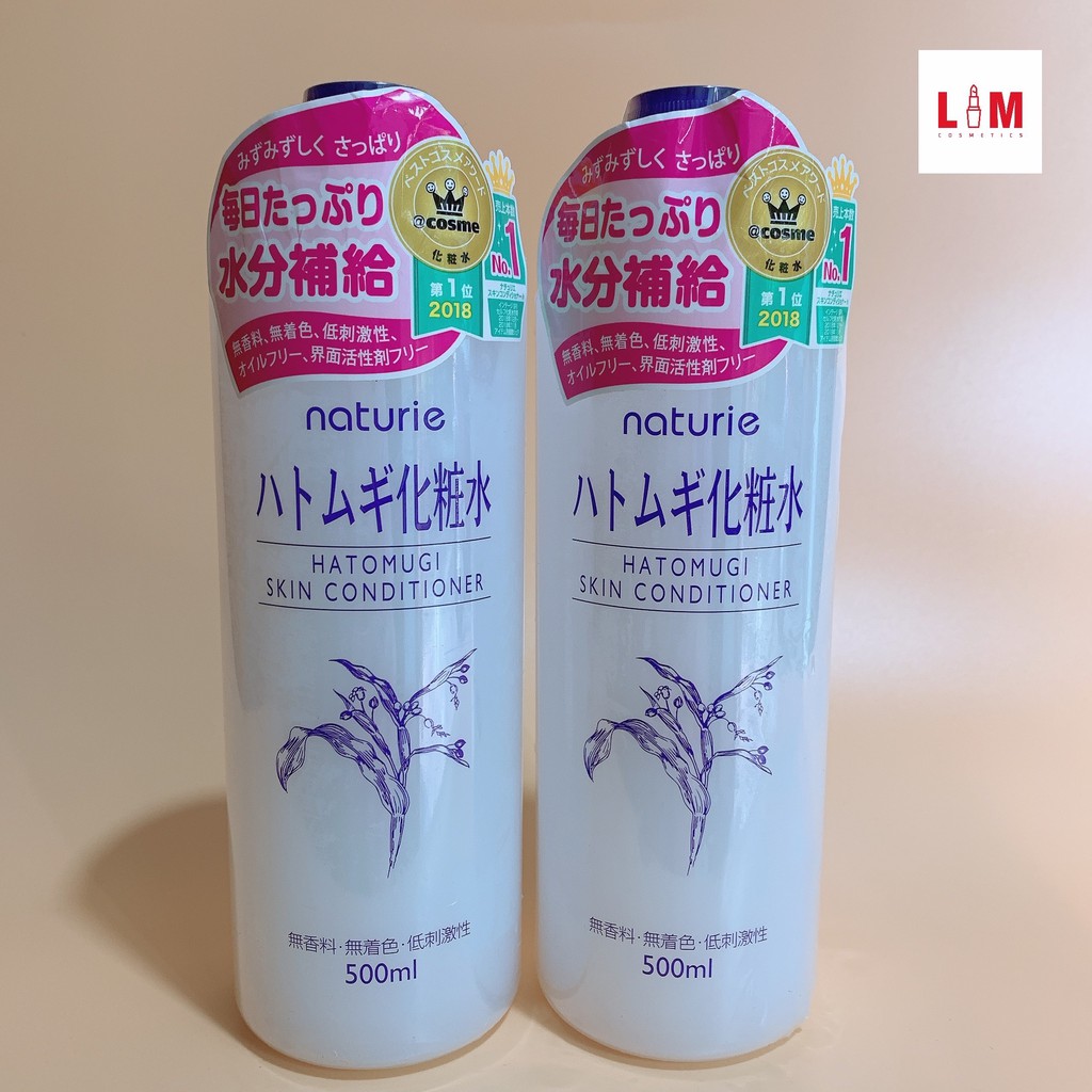 Nước hoa hồng cấp ẩm dưỡng trắng chiết xuất Ý Dĩ Naturie Hatomugi Skin Conditioner 500ml [Chính Hãng]