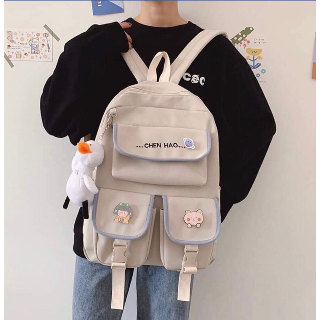[ Tặng kèm sticker ] Balo ulzzang chống nước sử dụng đi học và đi chơi.