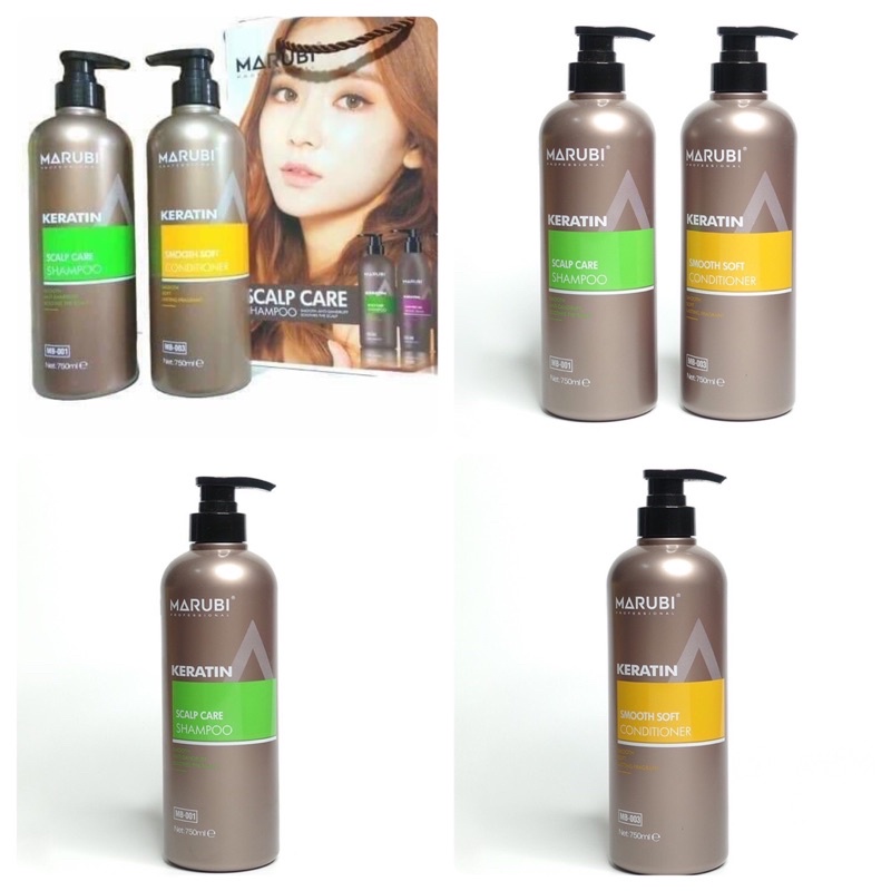 (Chính hãng) Dầu Gội Xả Keratin MARUBI 750mlx2