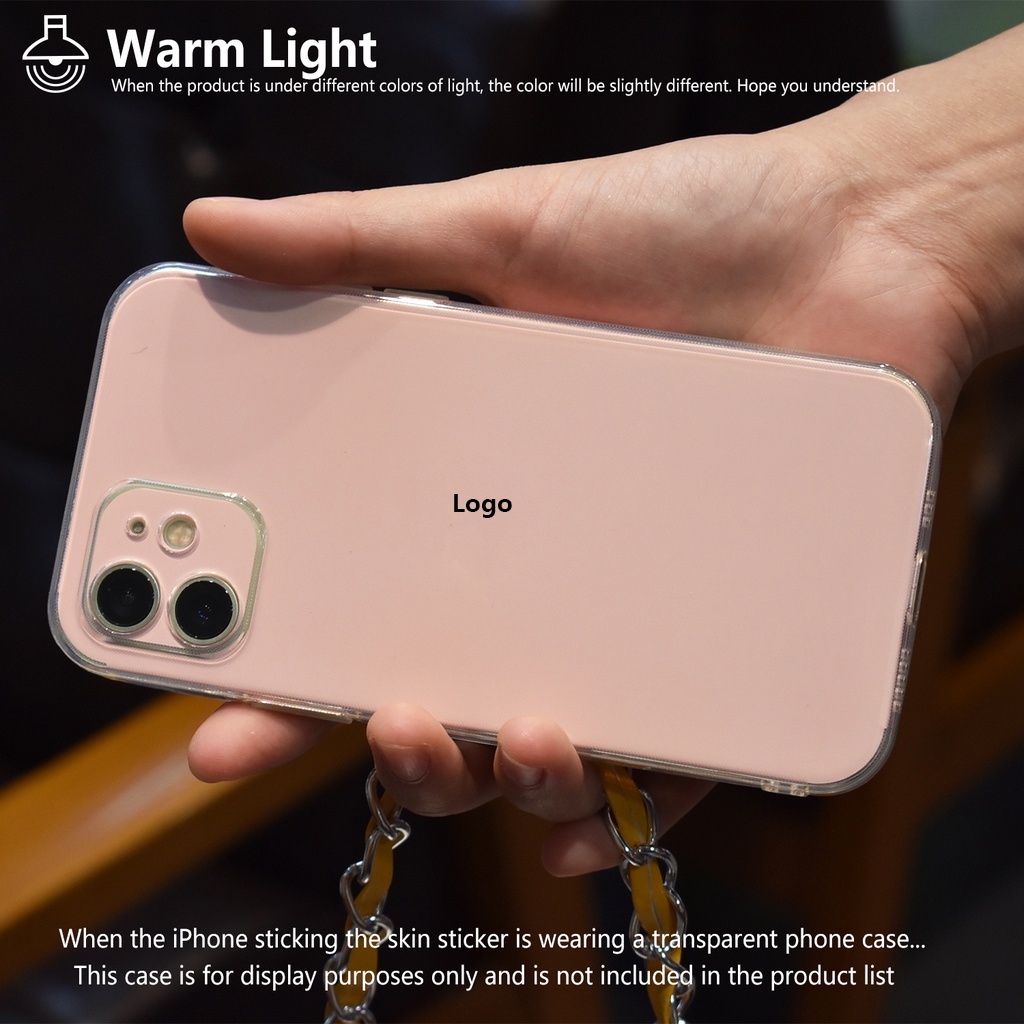 Miếng dán trang trí mặt lưng màu trơn thích hợp cho iPhone 12 13 Pro Max Mini