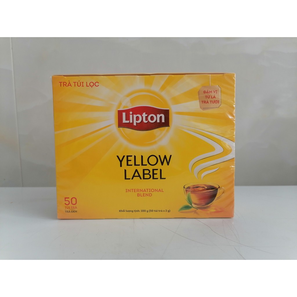 [Hộp 100g] (50 Túi lọc) Trà đen nhãn vàng [VN] LIPTON Yellow Label Tea Bags (alc-hk)