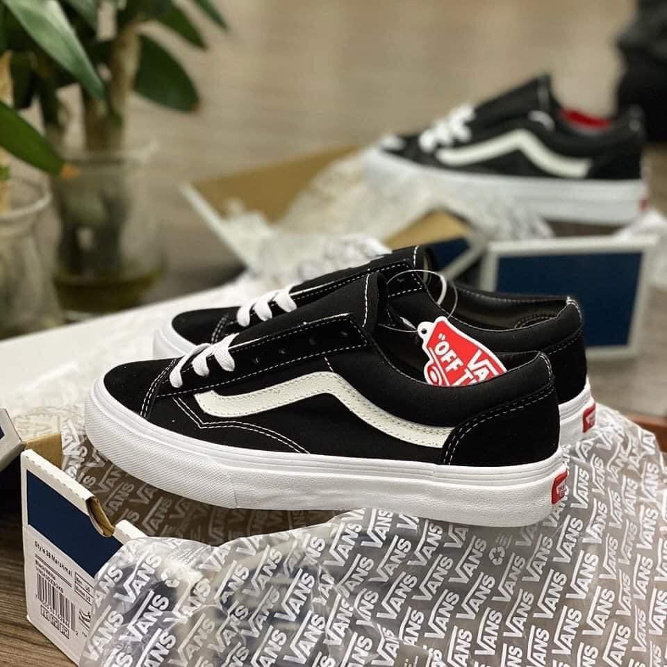 [ FREE SHIP ]Giày vans nam, nữ đen da lộn vải mềm đi êm combo đầy đủ full bill - full box ship toàn quốc