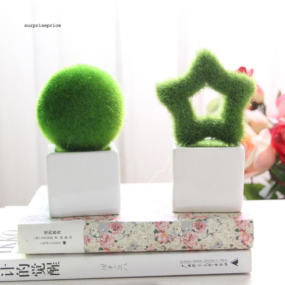 1 Chậu Cây Nhân Tạo Hình Ngôi Sao / Trái Tim Tròn Trang Trí Tiệc Cưới / Sân Vườn