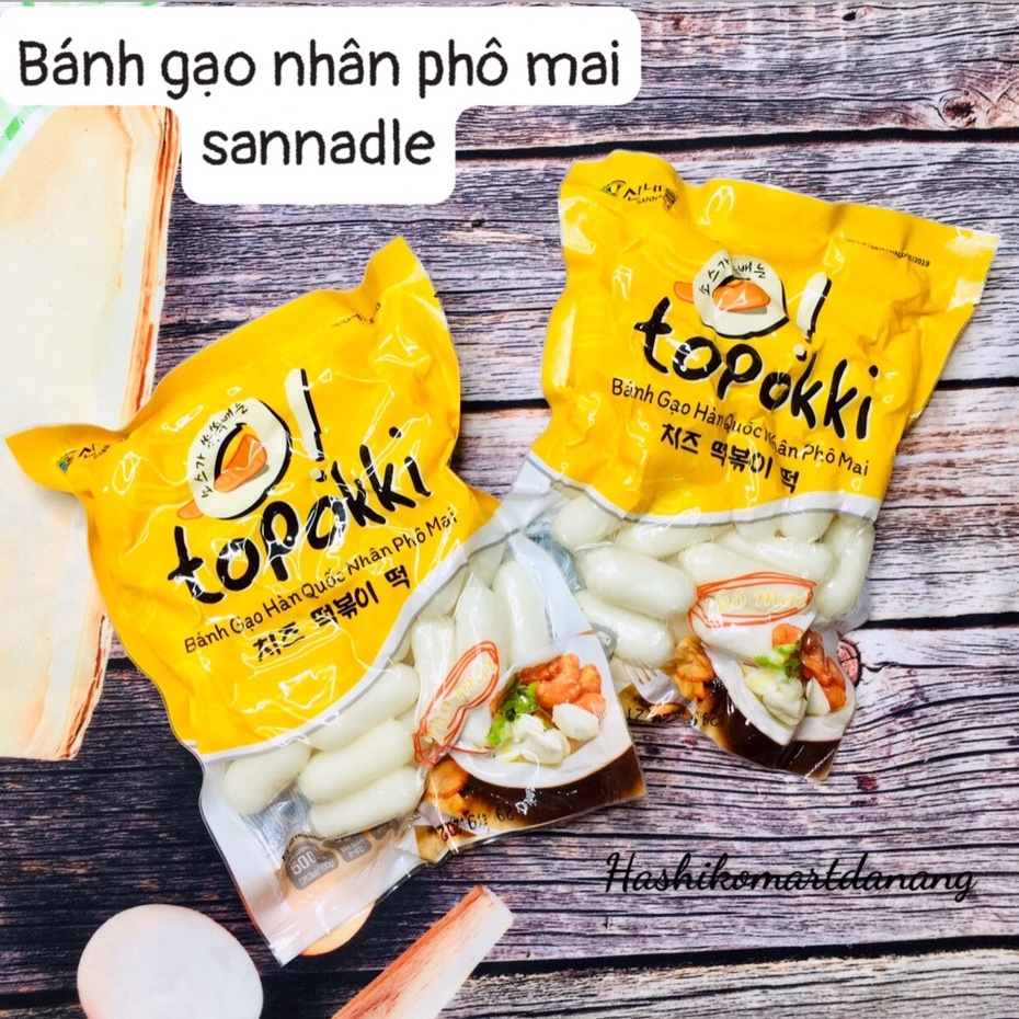 500g Bánh gạo nhân phô mai kèm 100g bột phô mai Hàn Quốc loại ngon