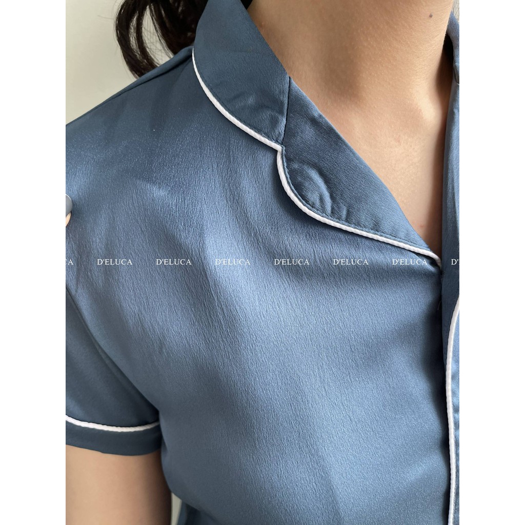 [Hình+Video Thật] Bộ Ngủ Dài Chất Liệu Lụa Hàn Cao Cấp Pijama Nữ Quần Dài Áo Cộc Màu Trơn Phối Viền Mềm Mại Mặc H | BigBuy360 - bigbuy360.vn