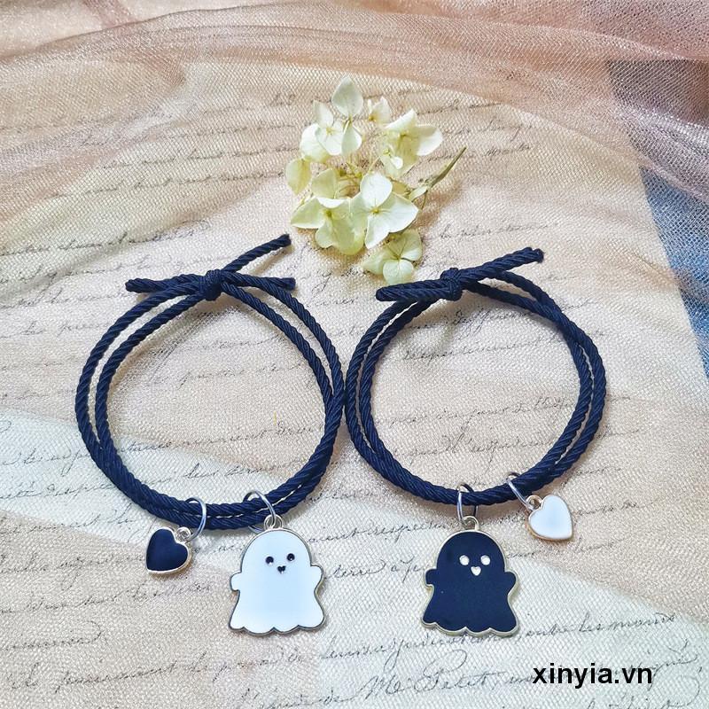 Set 2 Vòng Tay Cặp Đôi Mặt Hình Ma Dễ Thương