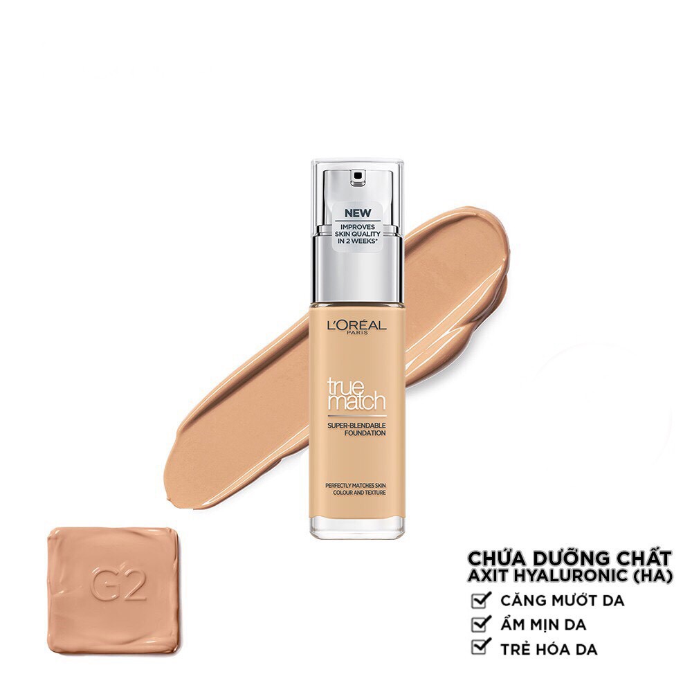 Kem nền Loreal mịn nhẹ dưỡng da dạng lỏng L'Oreal Paris True Match Blendable Foundation 30ml