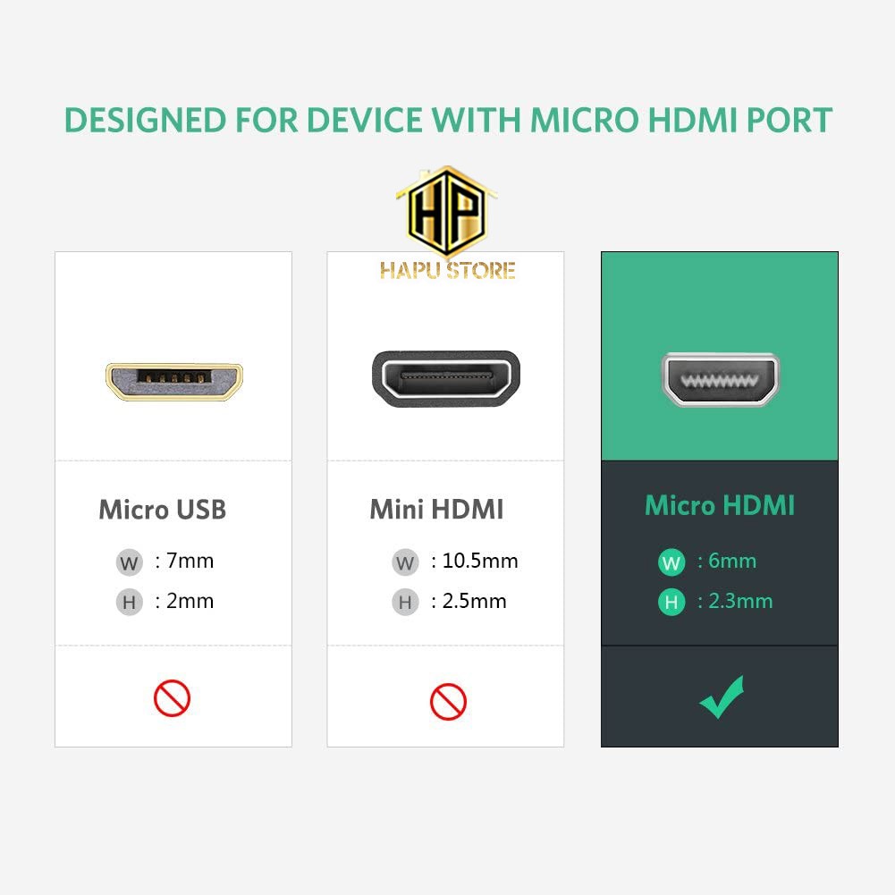 [Mã ELHACE giảm 4% đơn 300K] Cáp chuyển Micro HDMI to VGA, HDMI Ugreen 30355 chính hãng - Hapustore