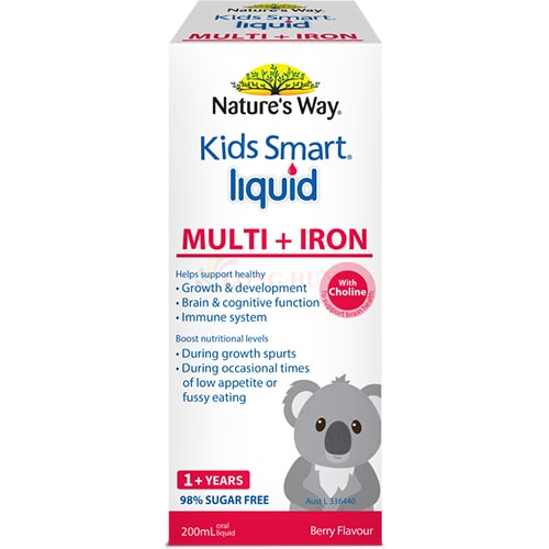 Vitamin dạng giọt Nature's Way Kids Smart Liquid Multi + Iron bổ sung sắt và các vi chất cho bé