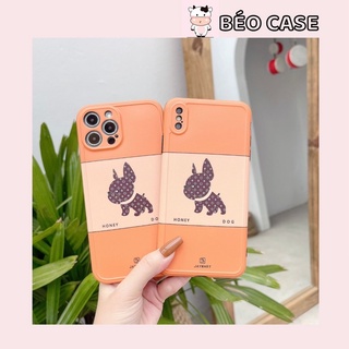 Ốp lưng imd cam chó bulldog phối l.v chống bẩn bảo vệ camera