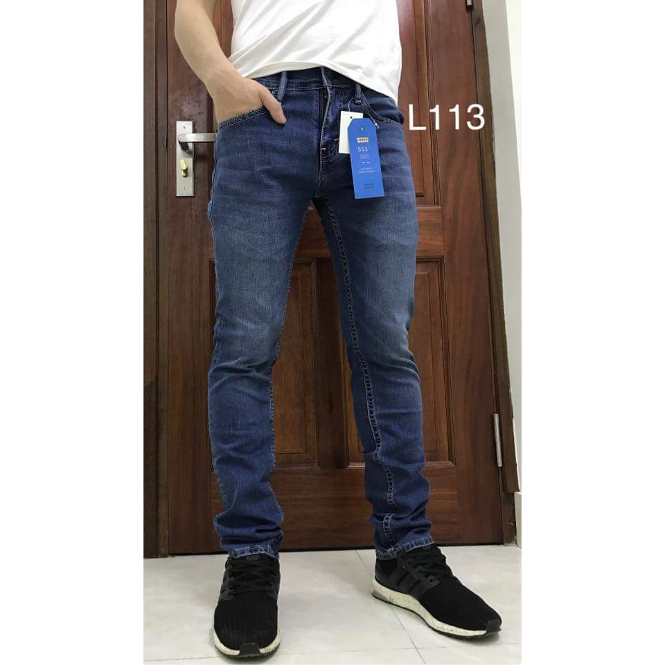 Quần Jean nam hàng hiệu levis 511 màu đen, xanh nhạt ống ôm, côn nhẹ co giãn 4 chiều mẫu quần bò cao cấp cambodia-YASUI