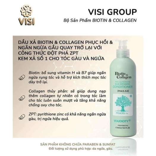 Cặp Dầu Gội Xả Biotin & Collagen VIsi Các màu các Size Siêu Mềm Mượt Ngăn Giảm Rụng Tóc Kích Thích Mọc Tóc Bestmypham