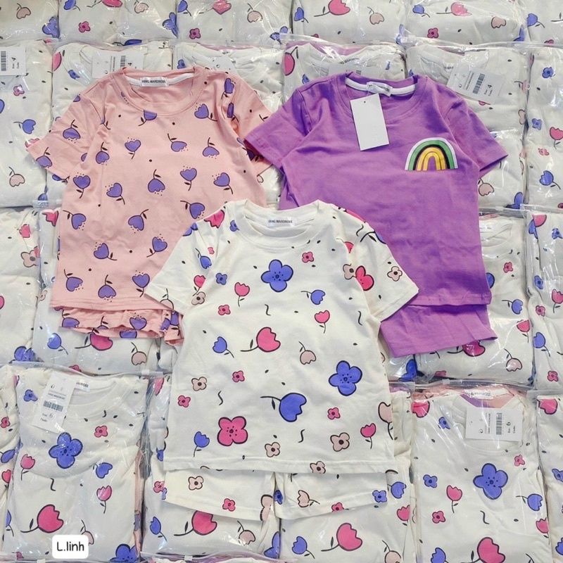COMBO 2 BỘ HOA NHÍ COTTON CHO BÉ GÁI