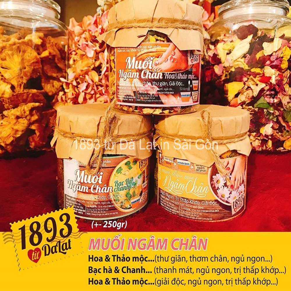 Muối ngâm chân thảo mộc Đà Lạt 1893 giúp ngủ ngon, hỗ trợ các bệnh lí về chân