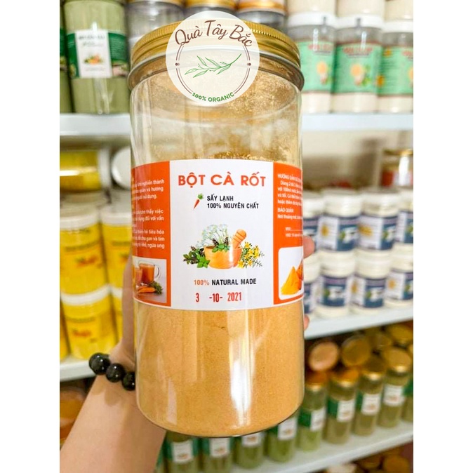 Bột Cà Rốt Nguyên Chất sấy lạnh ăn Eatclean, detox, đắp mặt