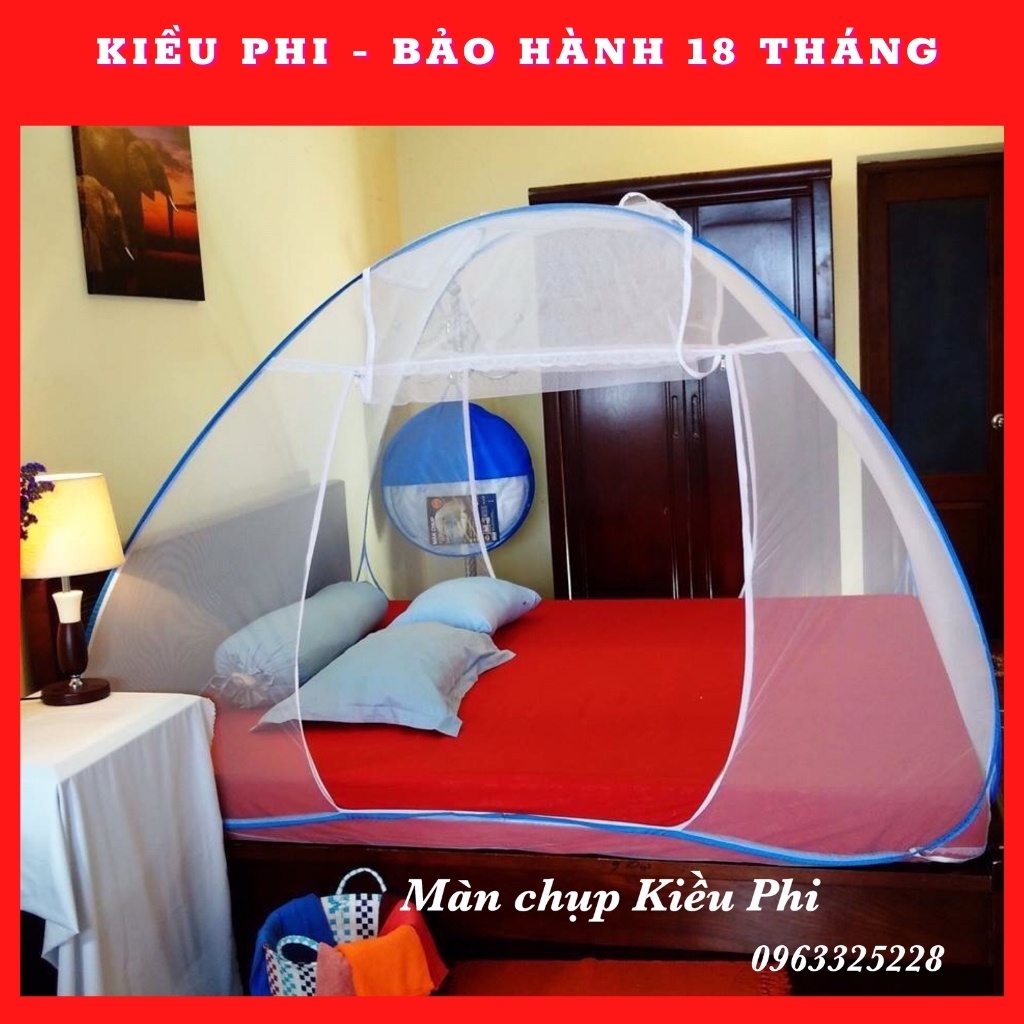 Màn chụp tự bung đỉnh vuông Kiều phi - mùng chụp người lớn1m2, 1m6, 1m8, 2m2 chống muỗi tuyệt đối