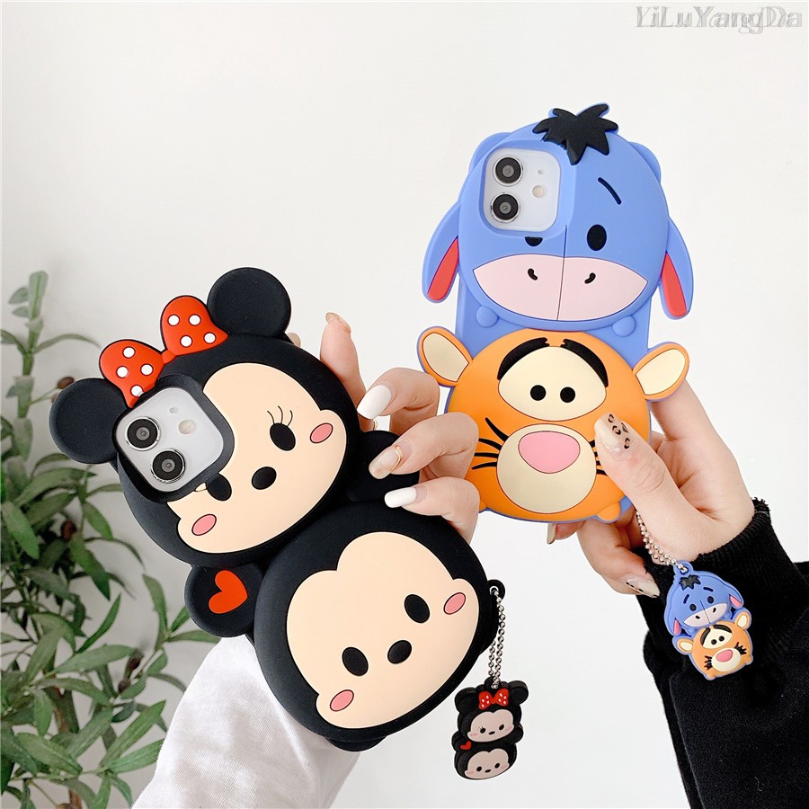 Ốp Điện Thoại Silicon Dẻo Họa Tiết Hoạt Hình Mickey Minnie Cho iPhone 6 6s 7 8 Plus X XR XS 11 12 Mini Pro Max SE 2020
