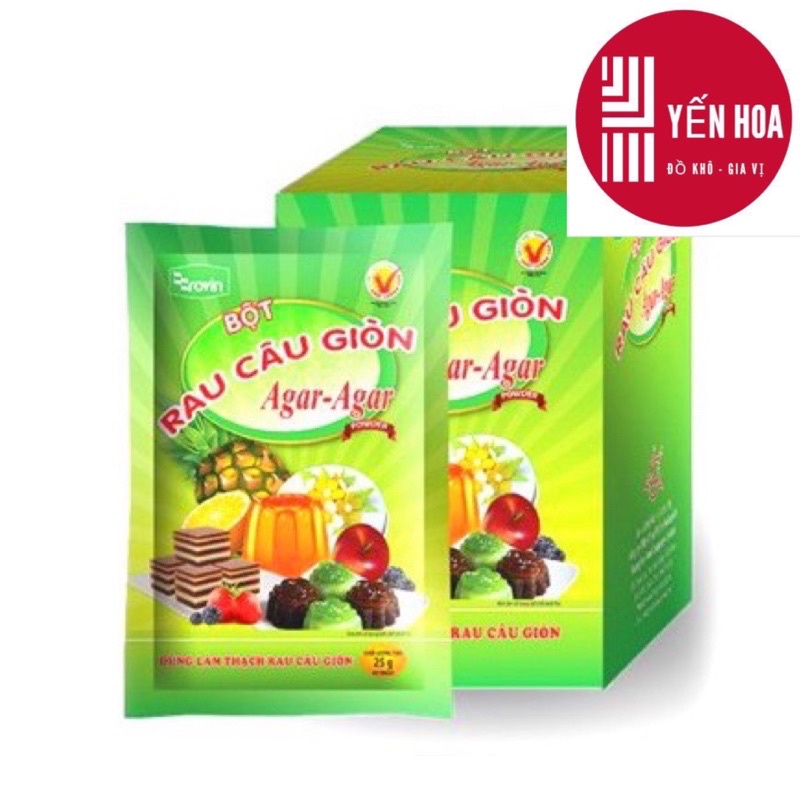 1 Hộp Bột rau câu Giòn Hoàng Yến ( 10 gói x 25g )