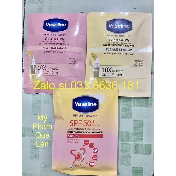 Tắm Trắng Da Toàn Thân Vaseline Thái Lan Dạng Bịch 120G Có 3 Gói (Trắng Toàn Thân)