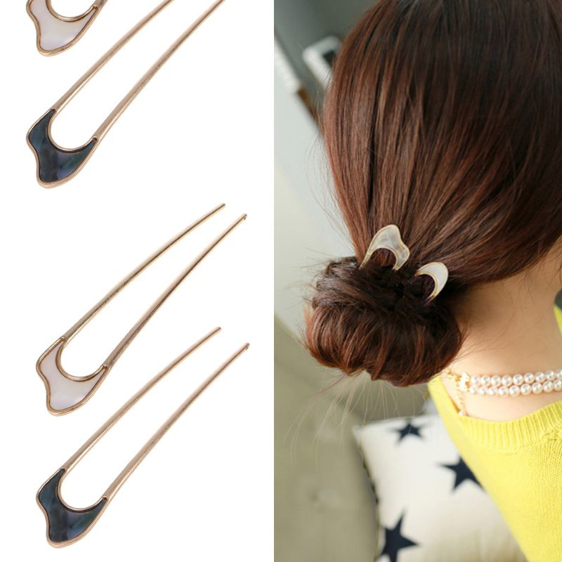 Trâm cài tóc hình chữ u bằng hợp kim phong cách vintage cho nữ
