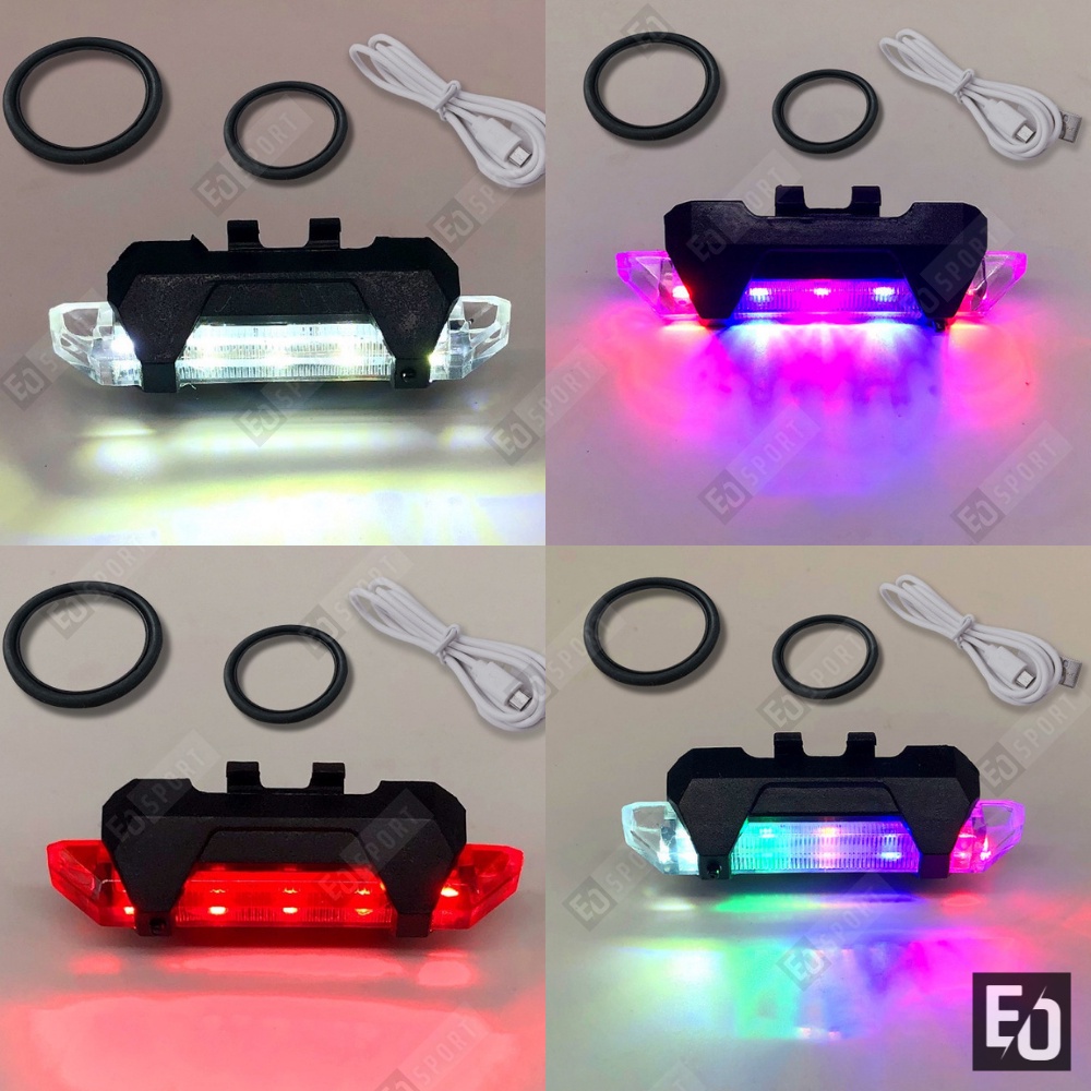 Đèn Led Gắn Hậu Xe Đạp, Xe Máy Báo Tín Hiệu 5 Chế Độ ,Chống Nước Có Cổng USB - EO.sportDZ