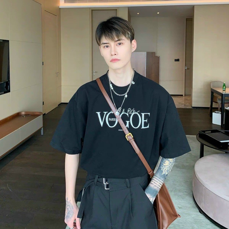 ÁO THUN TAY LỠ COTTON VOGOEE FORM UNISEX (hình chụp thật)