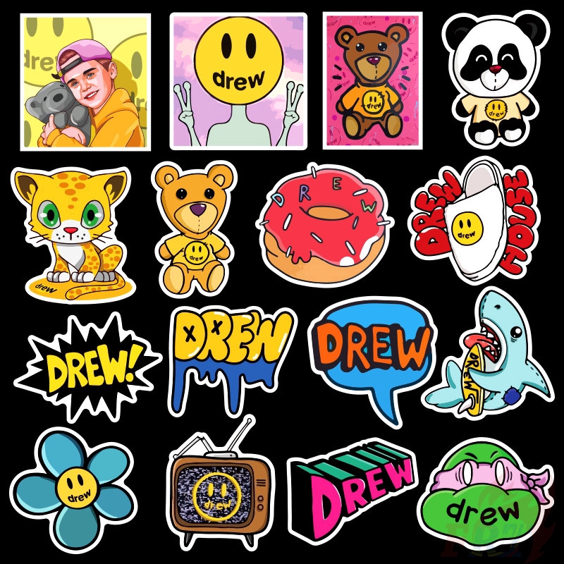 ❉ Drew House - Justin Bieber Fashion Brand Series 01 Stickers ❉ 50Pcs/Set Waterproof DIY Decals Doodle Stickers