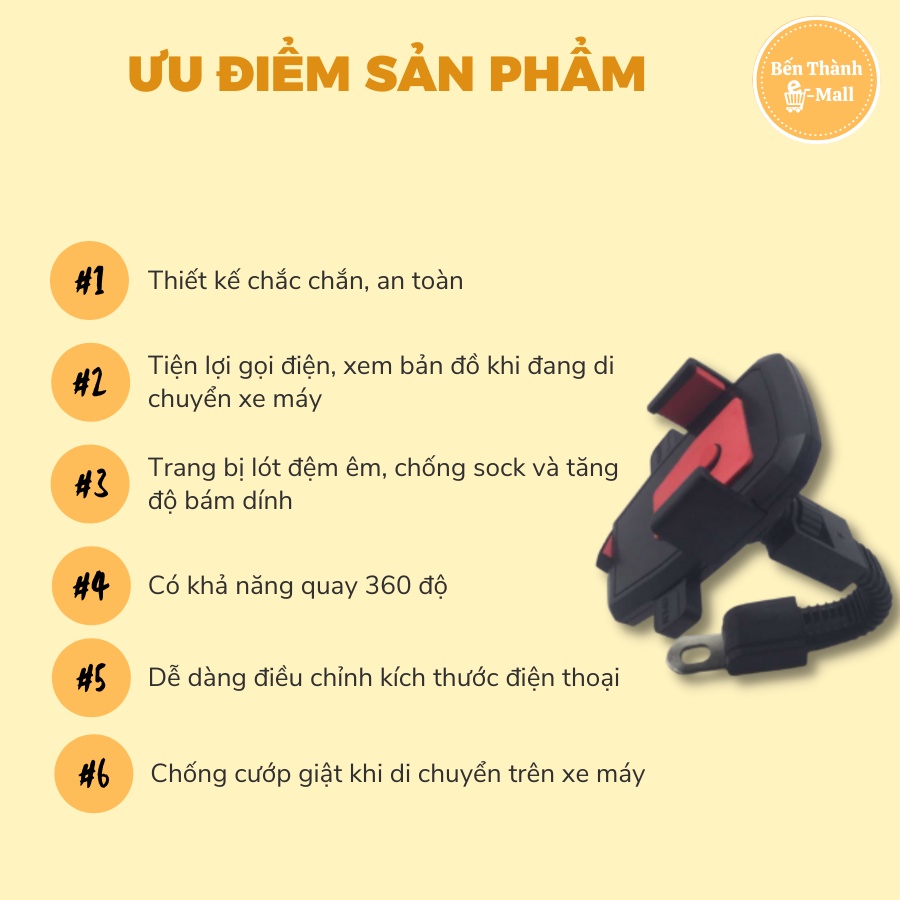 [Xả hàng] GIÁ ĐỠ KẸP ĐIỆN THOẠI TRÊN XE MÁY, XE ĐẠP CHẮC CHẮN