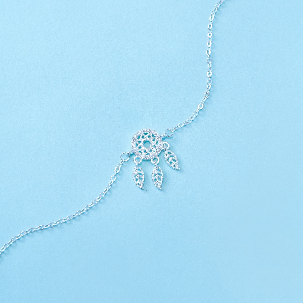 Lắc Tay Bạc Blue Peach Flower Dreamcatcher VN LT603