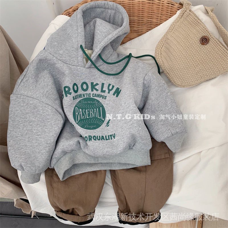 Áo Hoodie Dày Dặn Phong Cách Hàn Quốc Thời Trang Mùa Đông Cho Bé Trai Và Gái