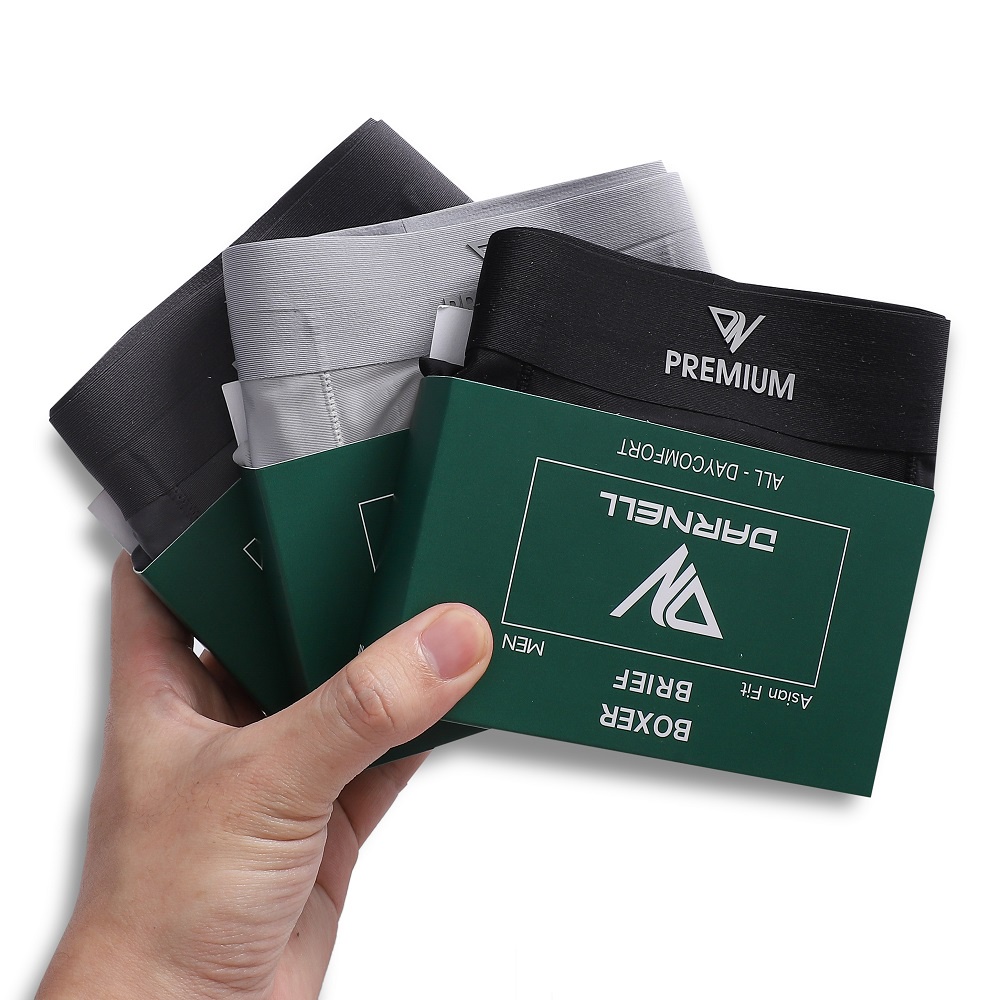 Quần lót nam boxer DARNELL sợi cotton organic cao cấp siêu thoáng khí mềm mại logo ép nhiệt DN176