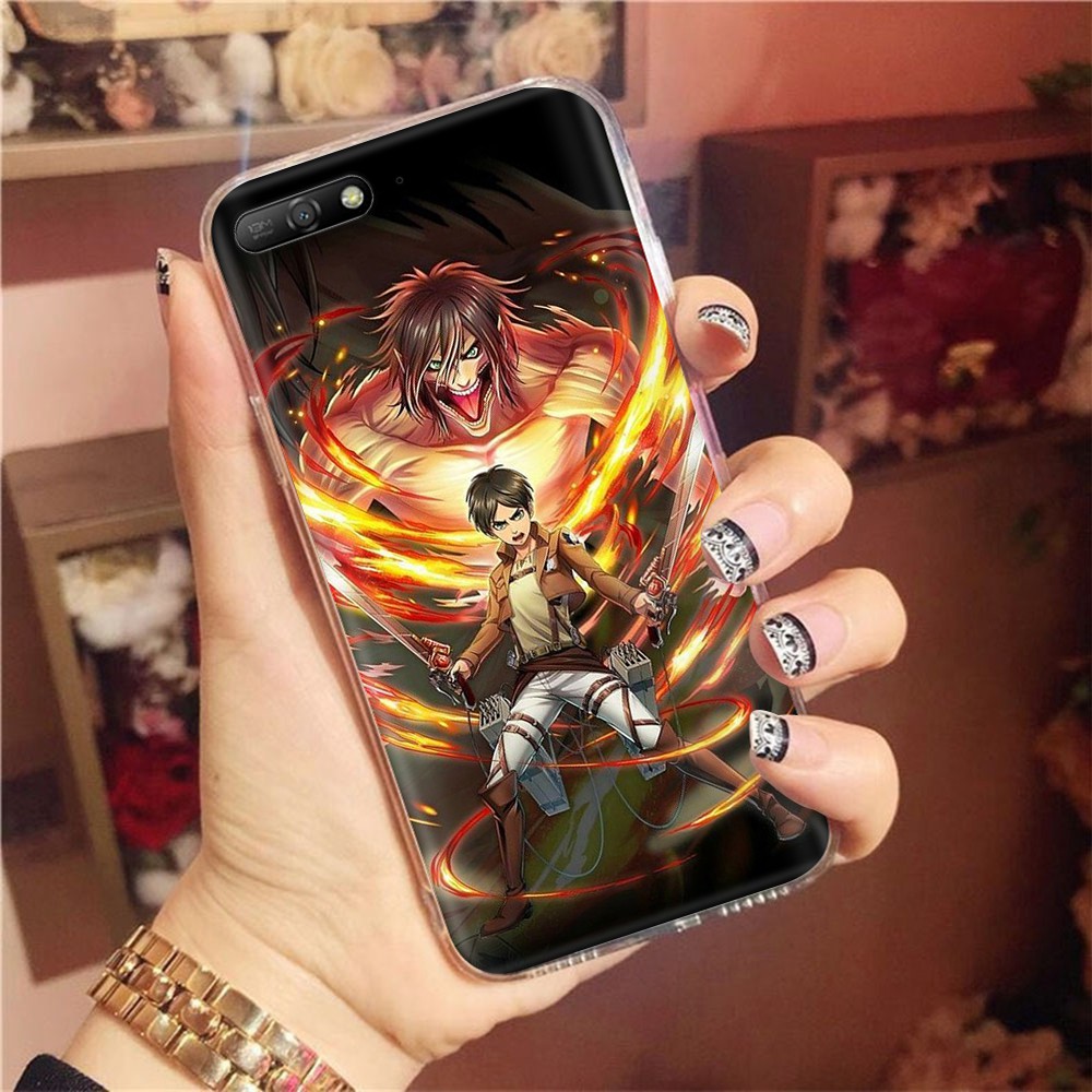 Ốp Lưng Trong Suốt In Hình Anime Attack On Titan Cho Samsung Galaxy J6 / J8 / J7 Pro Prime Duo Plus 2018