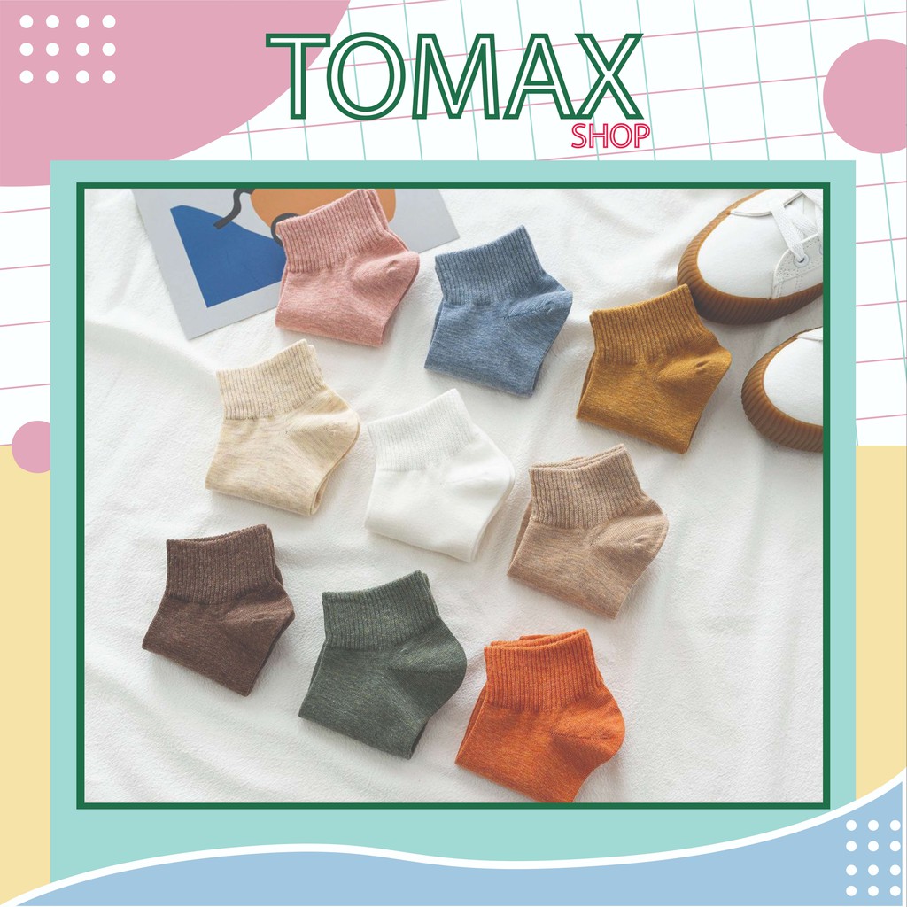 [Vải Dày] Vớ Cotton Trơn Nhiều Màu Cổ Chân Thấm Hút Mồ Hôi Rất Tốt [Tomax Shop]