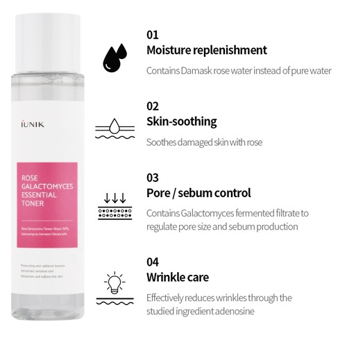 [Hàng mới về] Toner iUNIK Tinh Chất Tràm Trà/Vitamin Hyaluronic/Hoa Hồng Galactomyces 200ml