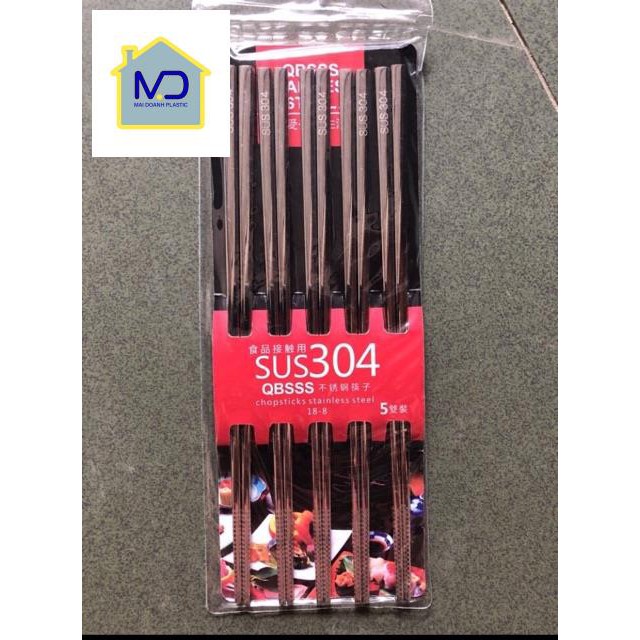 Đũa inox 304 cao cấp Hàn Quốc(Set 5 đôi)