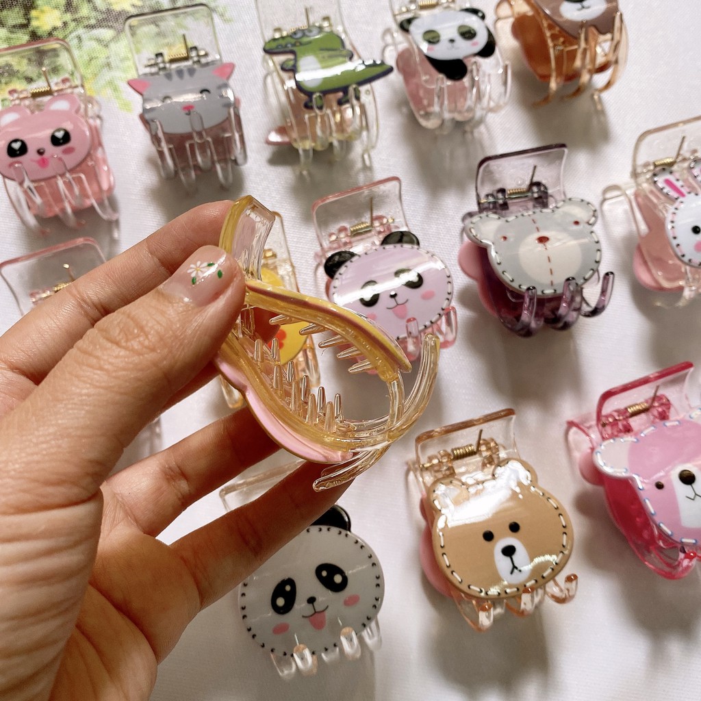 Kẹp tóc càng cua 5 RĂNG mèo kitty TÍM STORE phụ kiện búi tóc 5R charm dễ thương