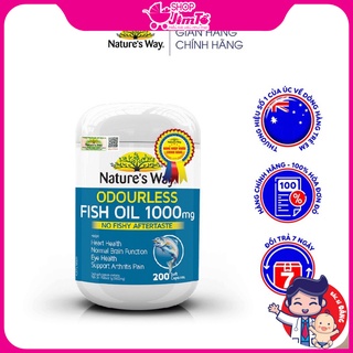 Viên uống dầu cá nature’s way odourless fish oil tăng cường sức khoẻ tự nhiên không mùi lọ 1000mg