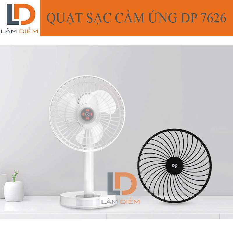 [Mã ELHA22 giảm 5% đơn 300K] QUẠT SẠC CẢM ỨNG CÓ ĐÈN LED DP 7626